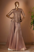 Elegant Embroidered Peplum Kurta with Palazzo Set